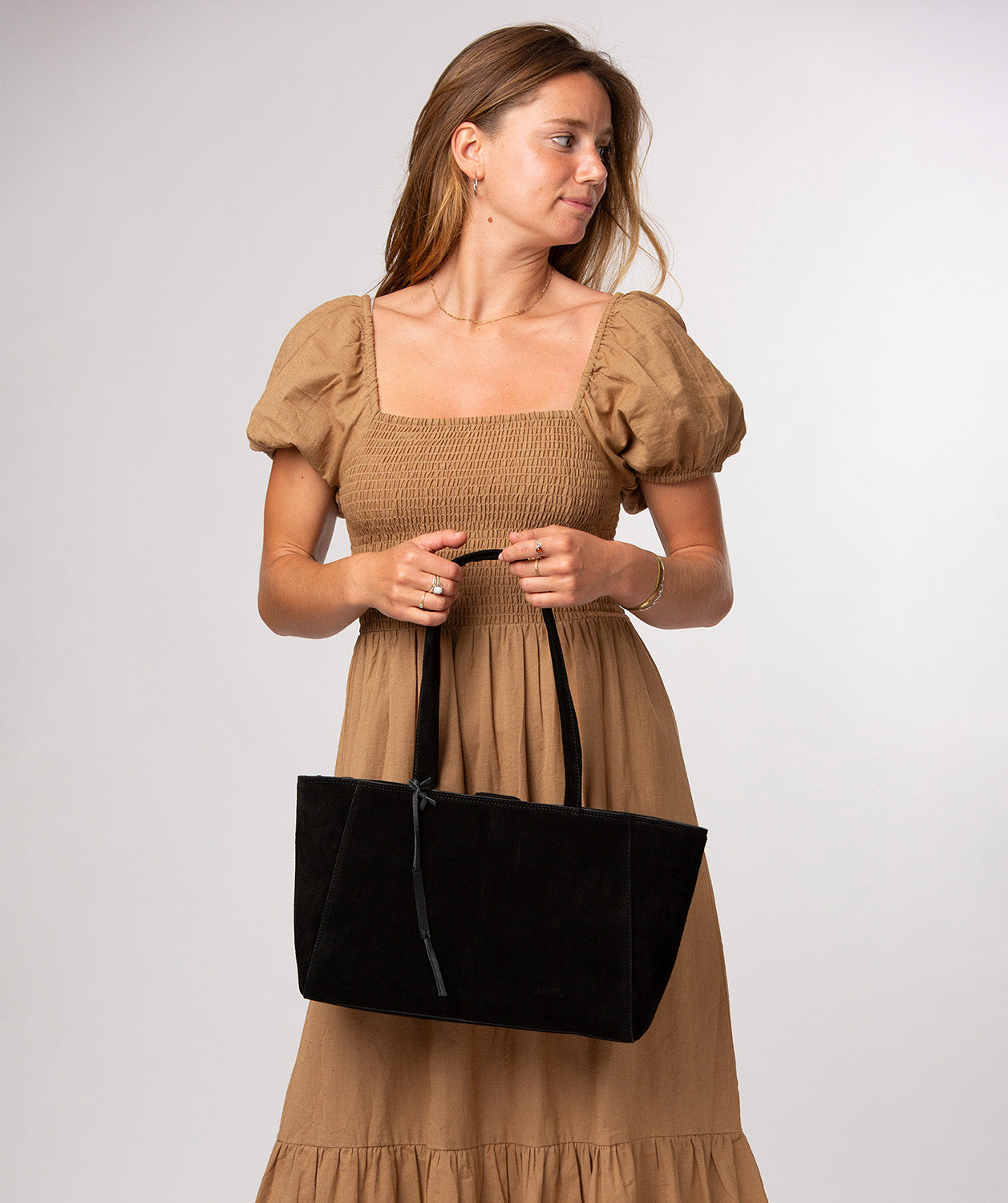'Matilde' Black Suede Handbag