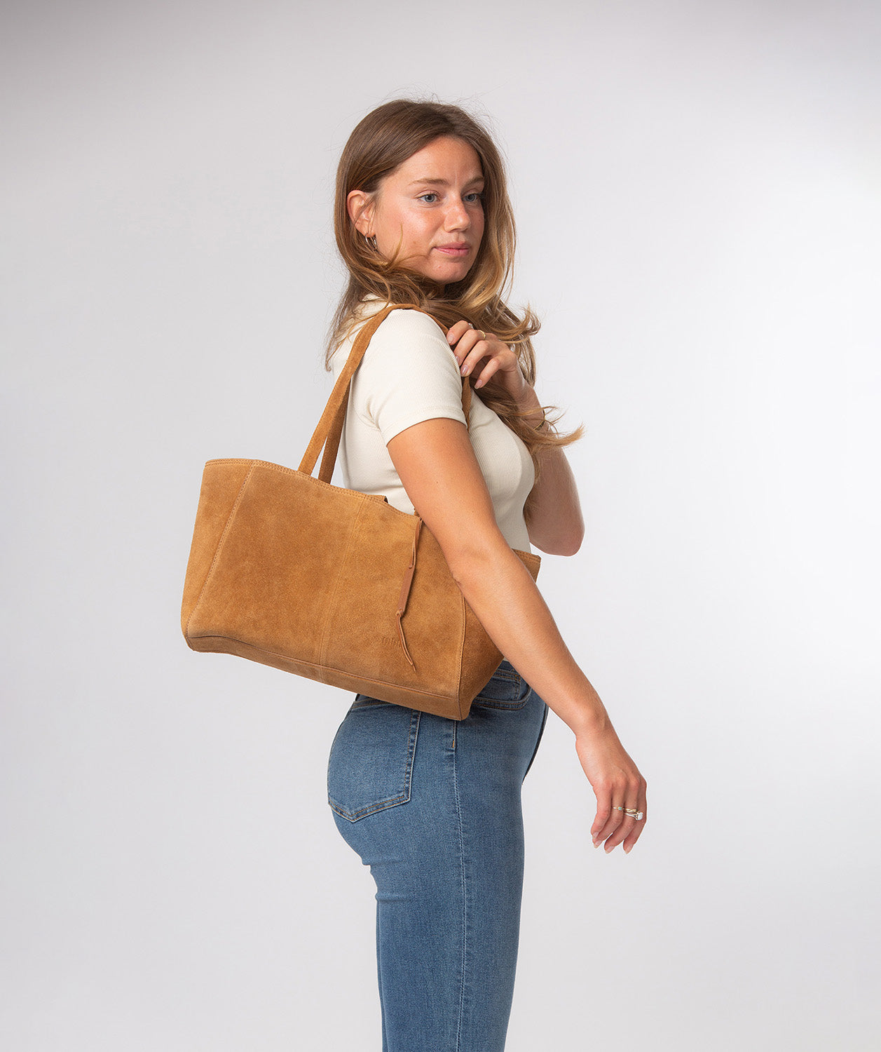'Matilde' Tan Suede Handbag