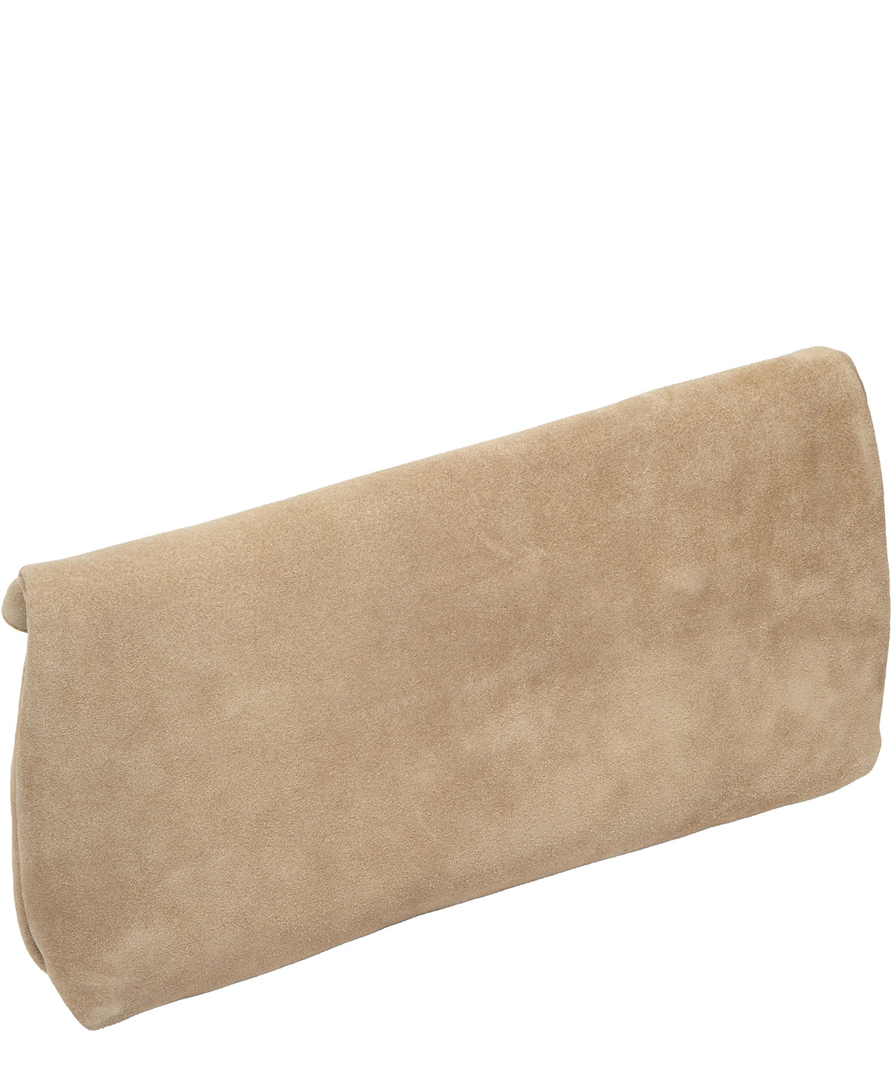 'Perla' Beige Suede Clutch Bag