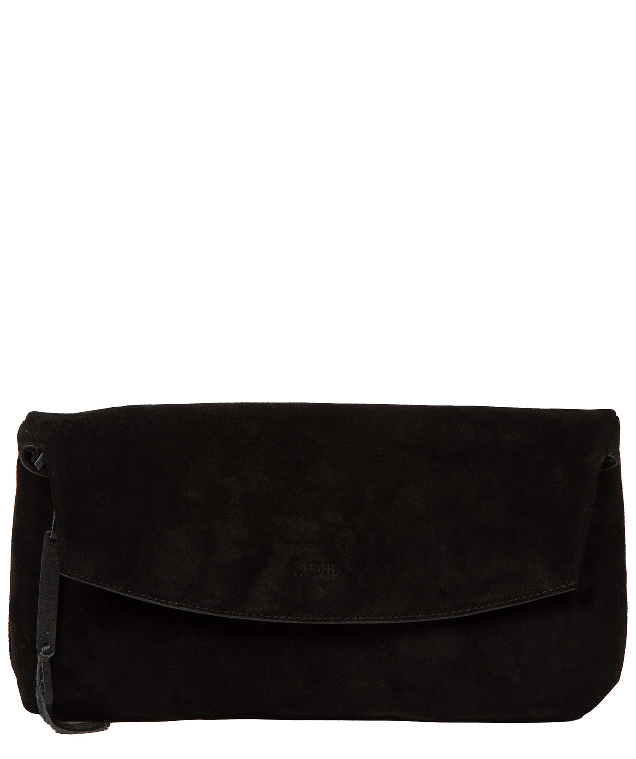 'Perla' Black Suede Clutch Bag