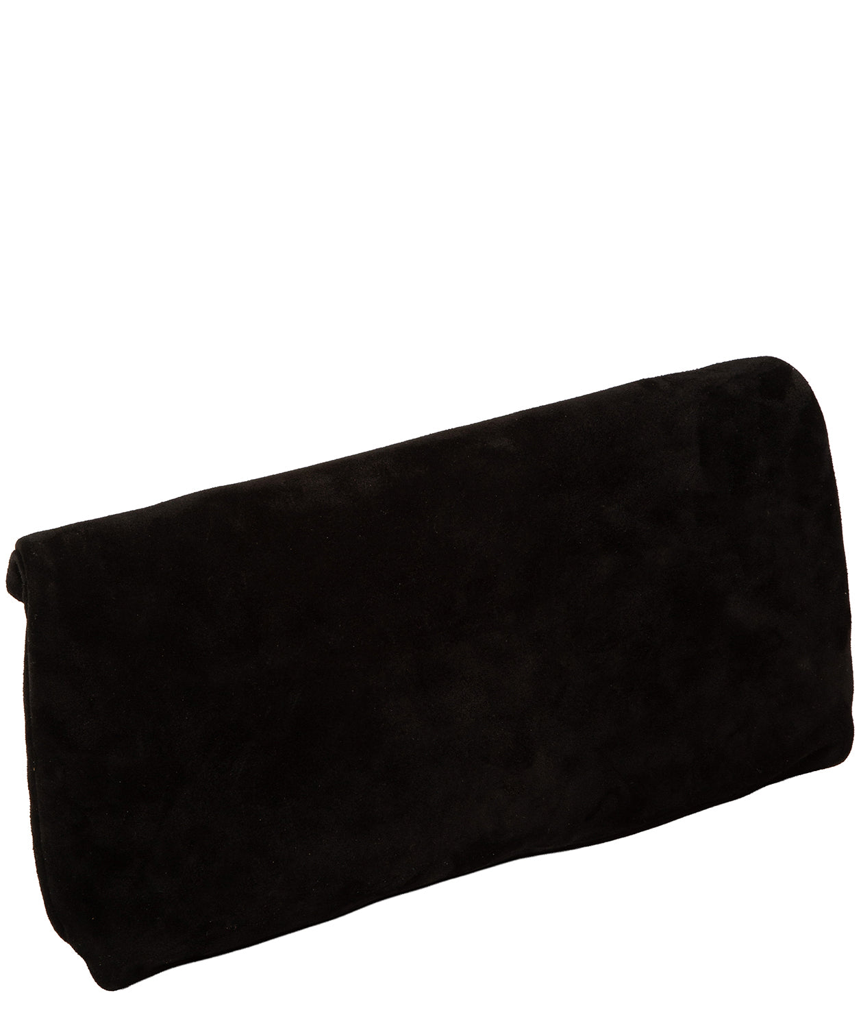 'Perla' Black Suede Clutch Bag