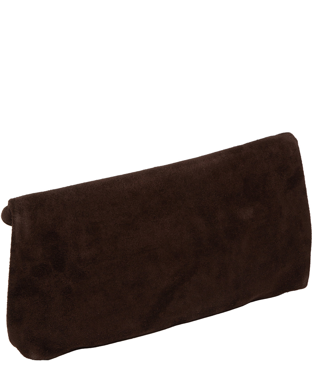 'Perla' Cocoa Suede Clutch Bag