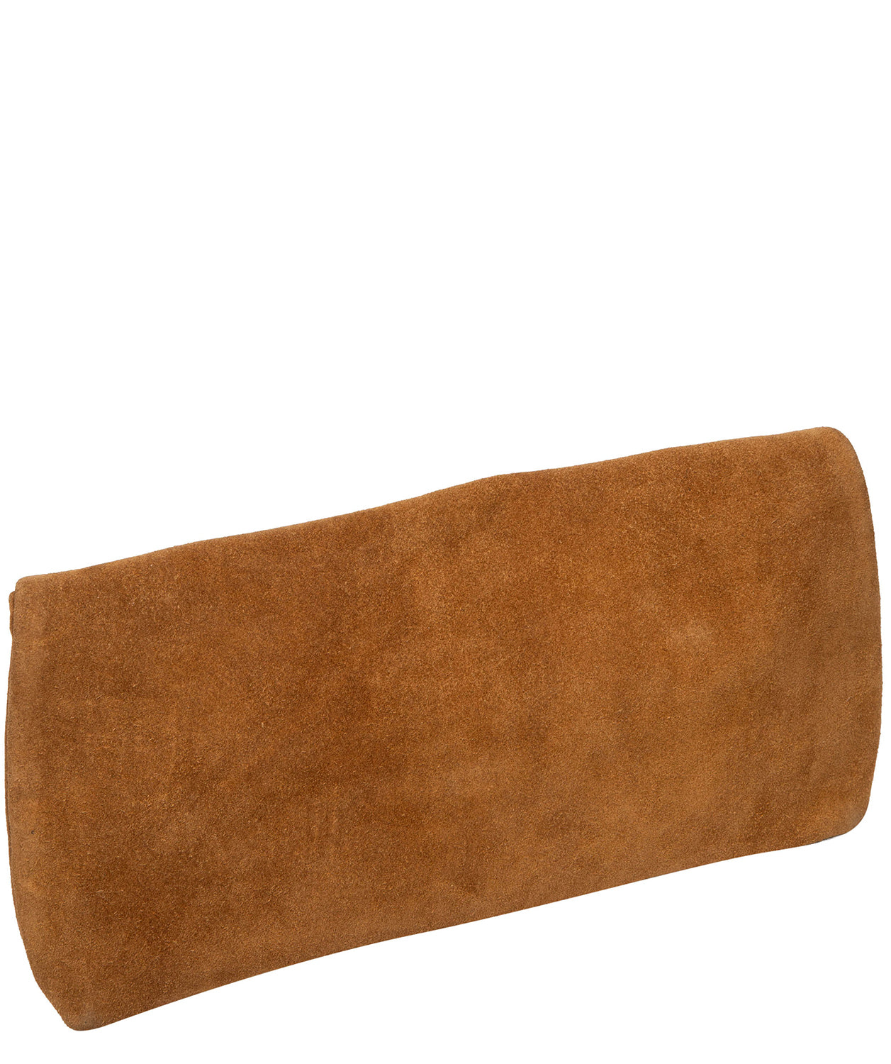 'Perla' Tan Suede Clutch Bag