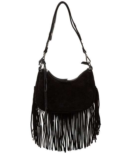 'Alondra' Black Suede Evening and Clutch Bag