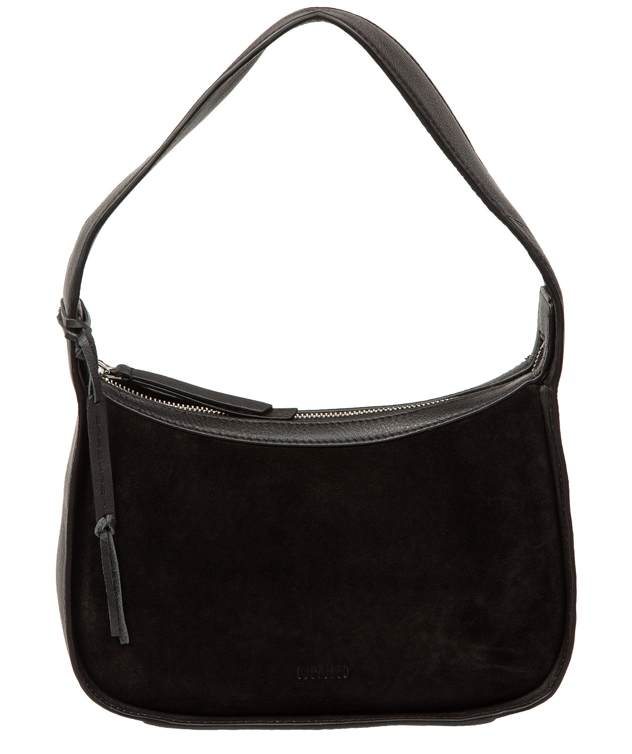 'Ciara' Black Suede & Leather Grab Bag