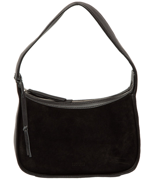 'Ciara' Black Suede & Leather Grab Bag