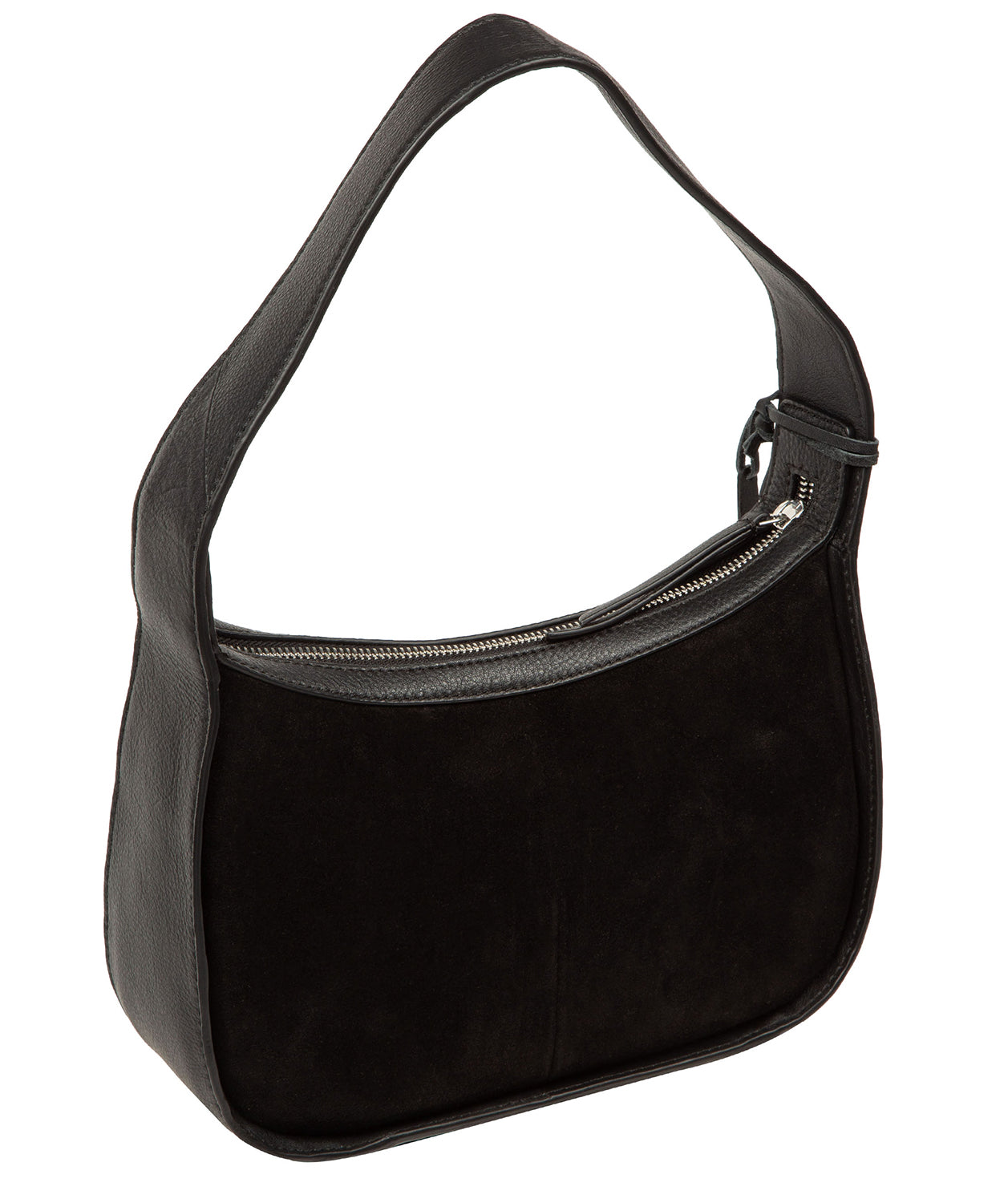 'Ciara' Black Suede & Leather Grab Bag