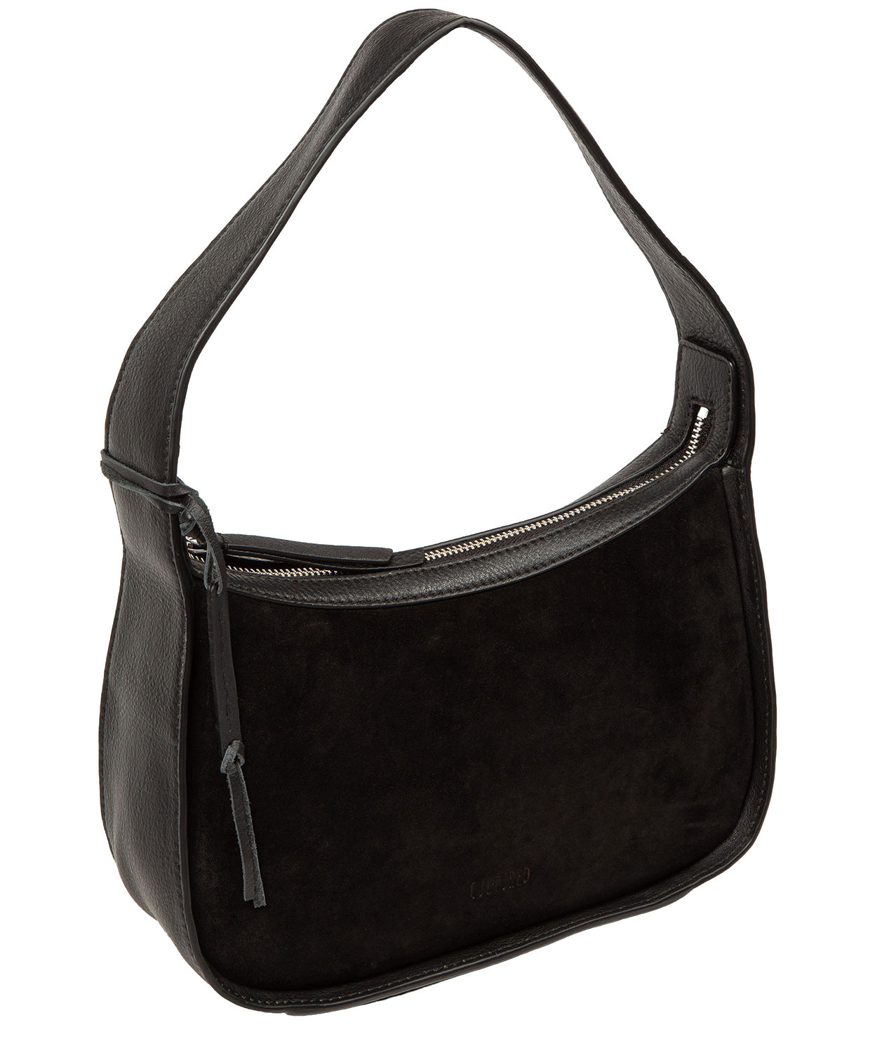 'Ciara' Black Suede & Leather Grab Bag