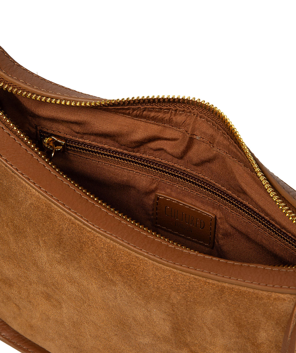 'Ciara' Tan Suede & Leather Grab Bag
