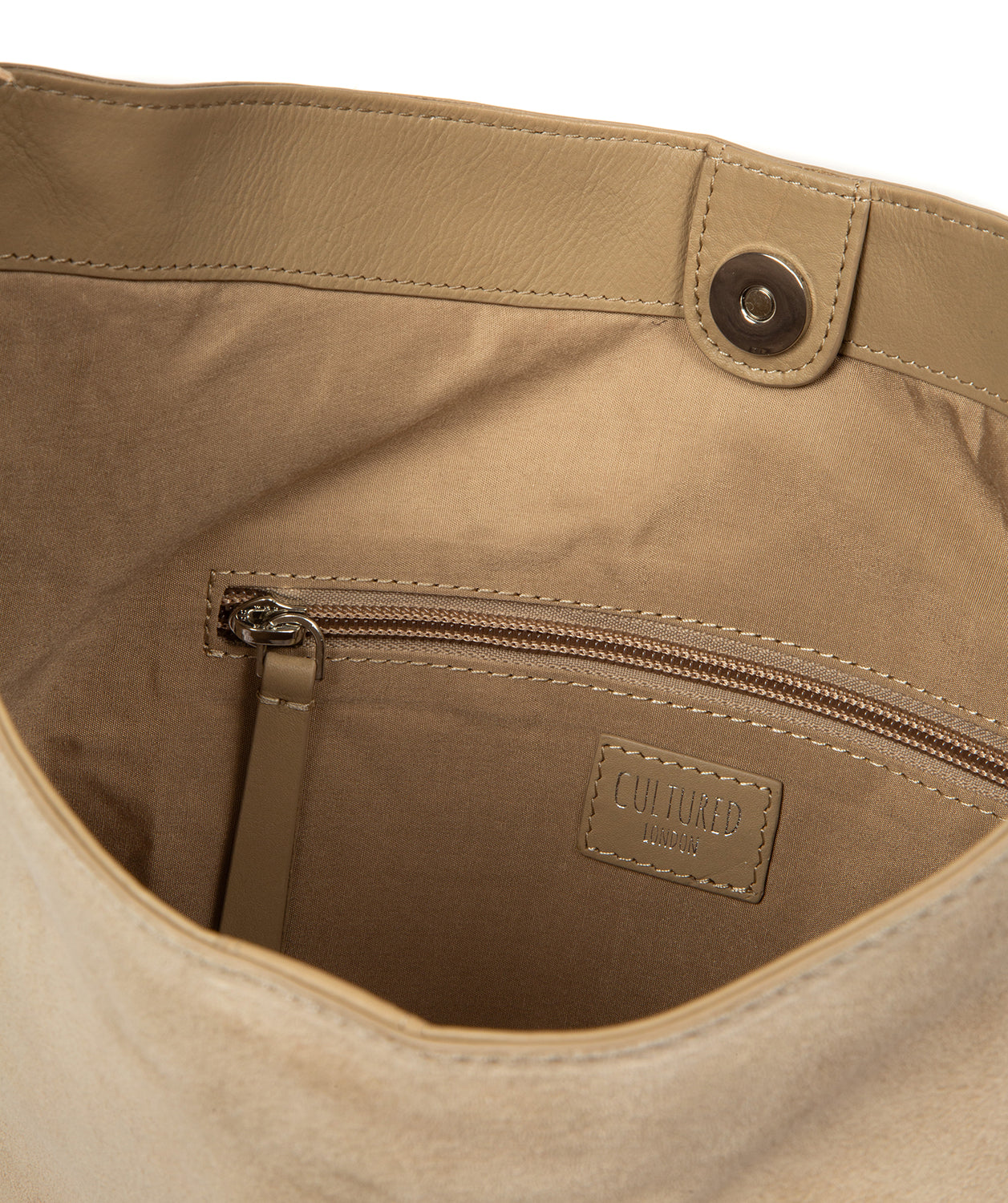 'Bonnie' Beige Suede & Leather Shoulder Bag