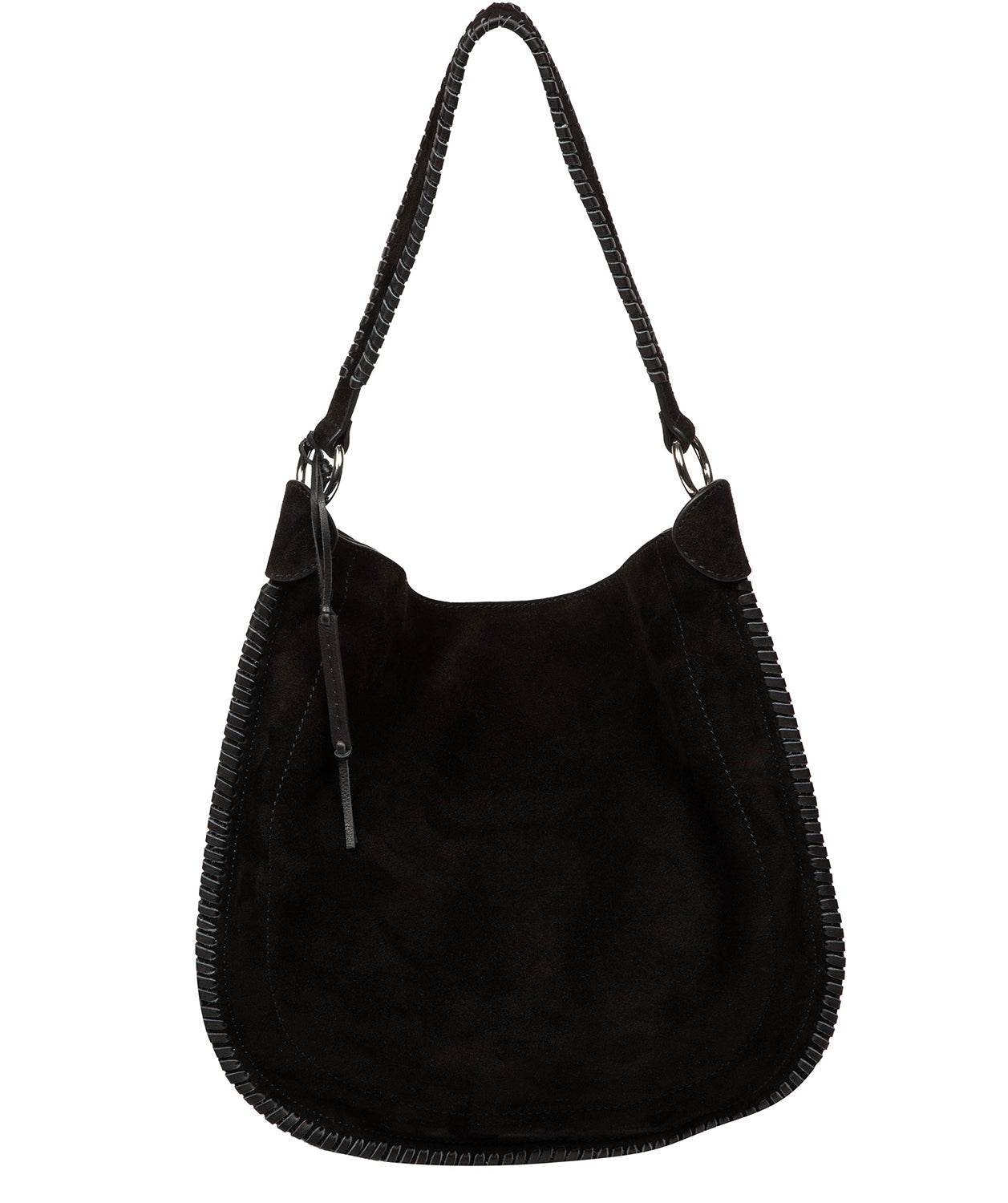 'Bonnie' Black Suede & Leather Shoulder Bag