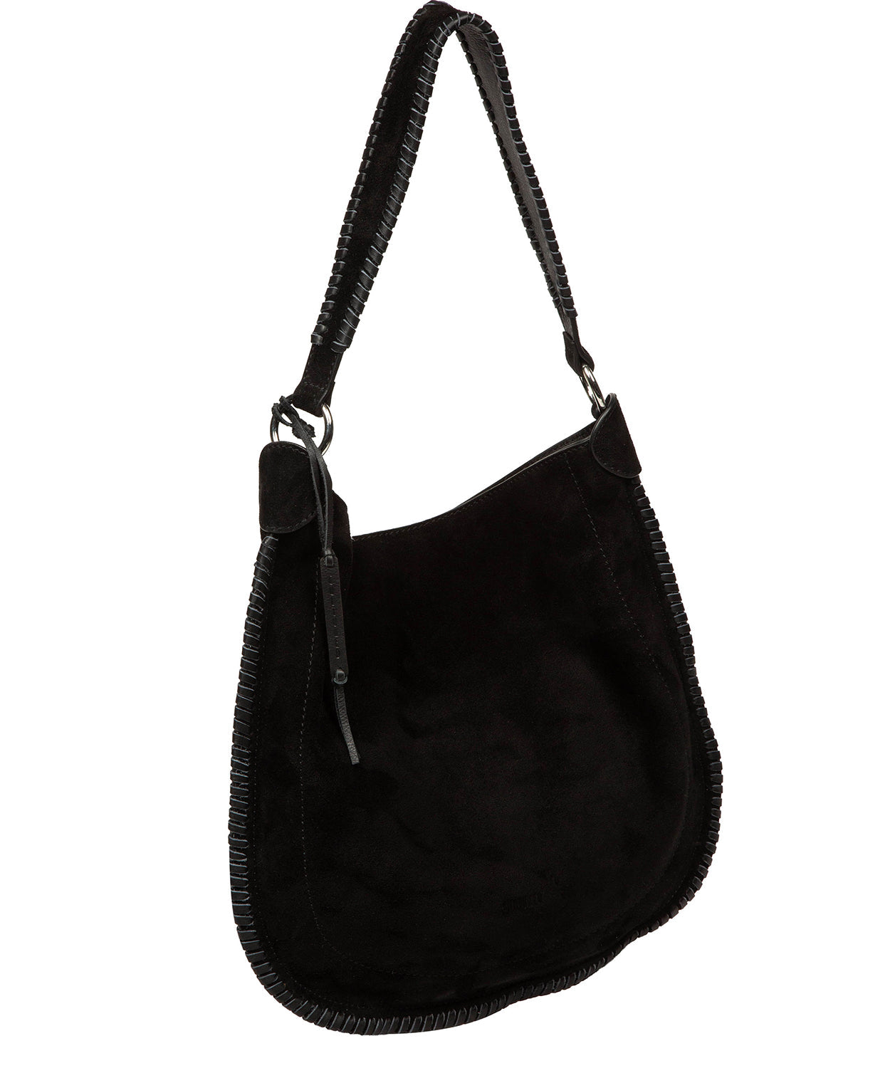 'Bonnie' Black Suede & Leather Shoulder Bag