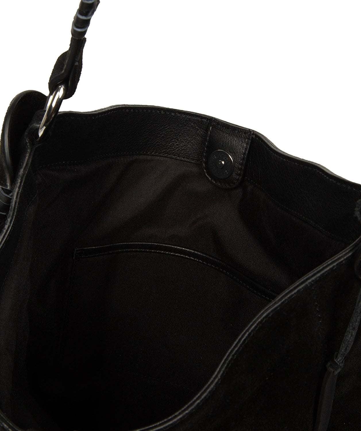 'Bonnie' Black Suede & Leather Shoulder Bag