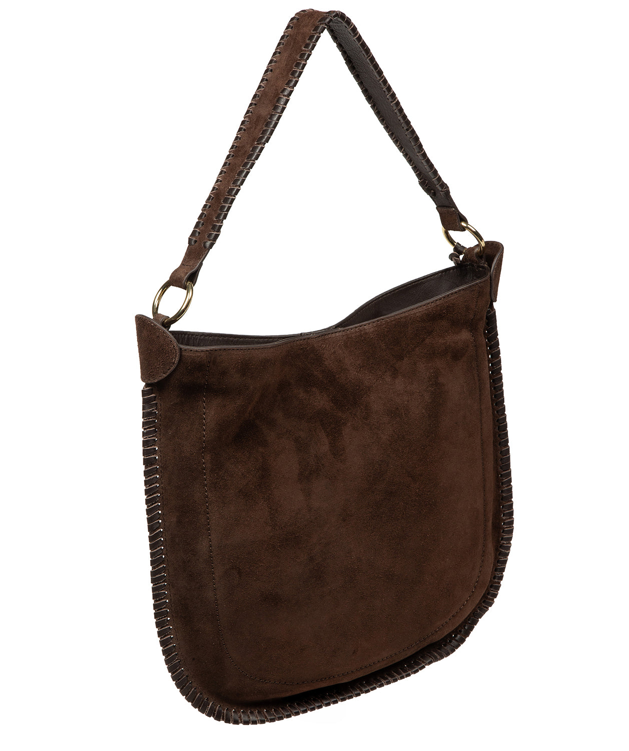 'Bonnie' Cocoa Suede & Leather Shoulder Bag
