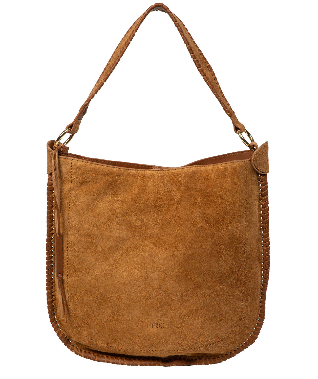 'Bonnie' Tan Suede & Leather Shoulder Bag