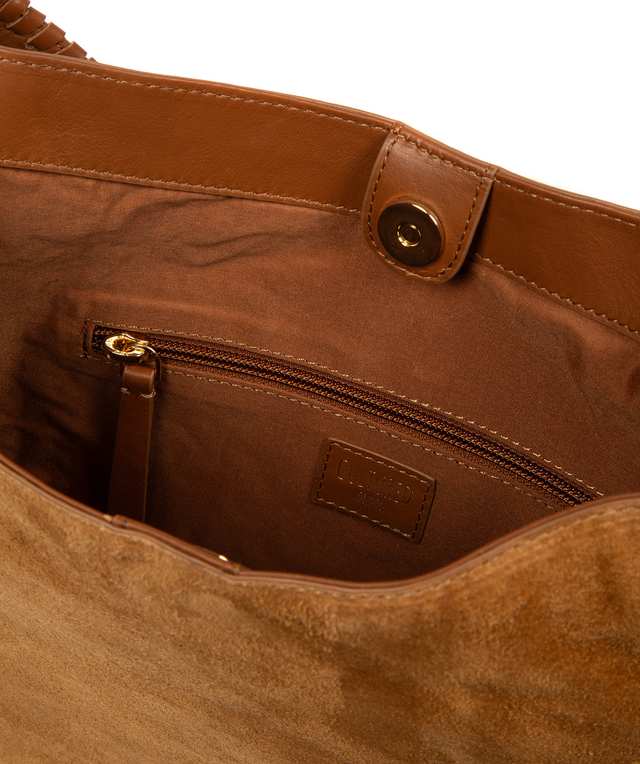 'Bonnie' Tan Suede & Leather Shoulder Bag