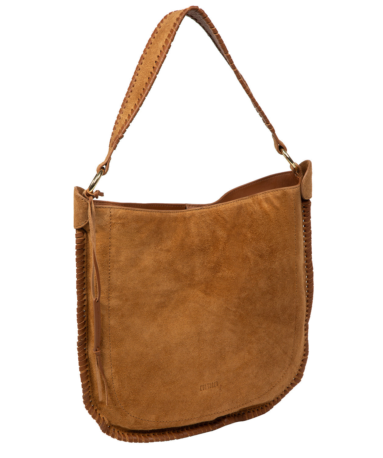 'Bonnie' Tan Suede & Leather Shoulder Bag