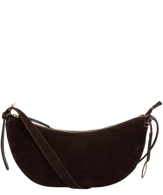 'Carine' Cocoa Suede Cross Body Bag