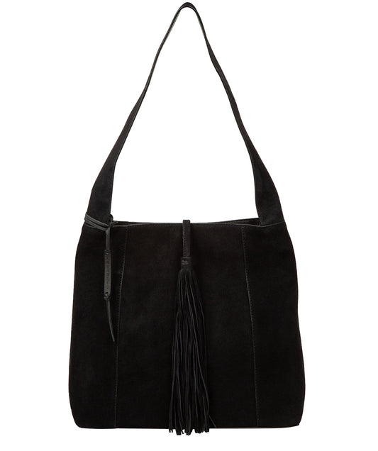 'Anitta' Black Suede Shoulder Bag