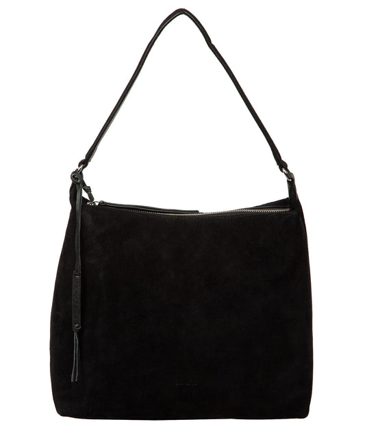 'Camille' Black Suede Shoulder Bag