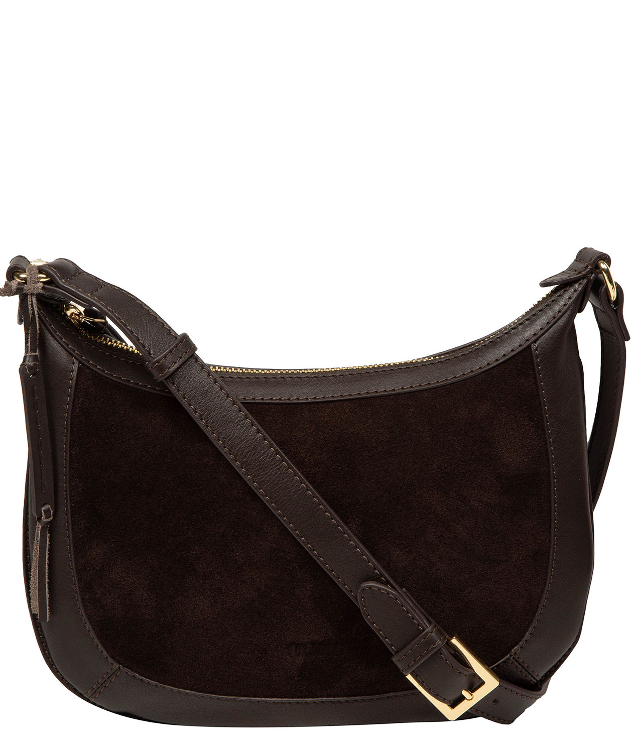 'Roisin' Cocoa Suede & Leather Cross Body Bag