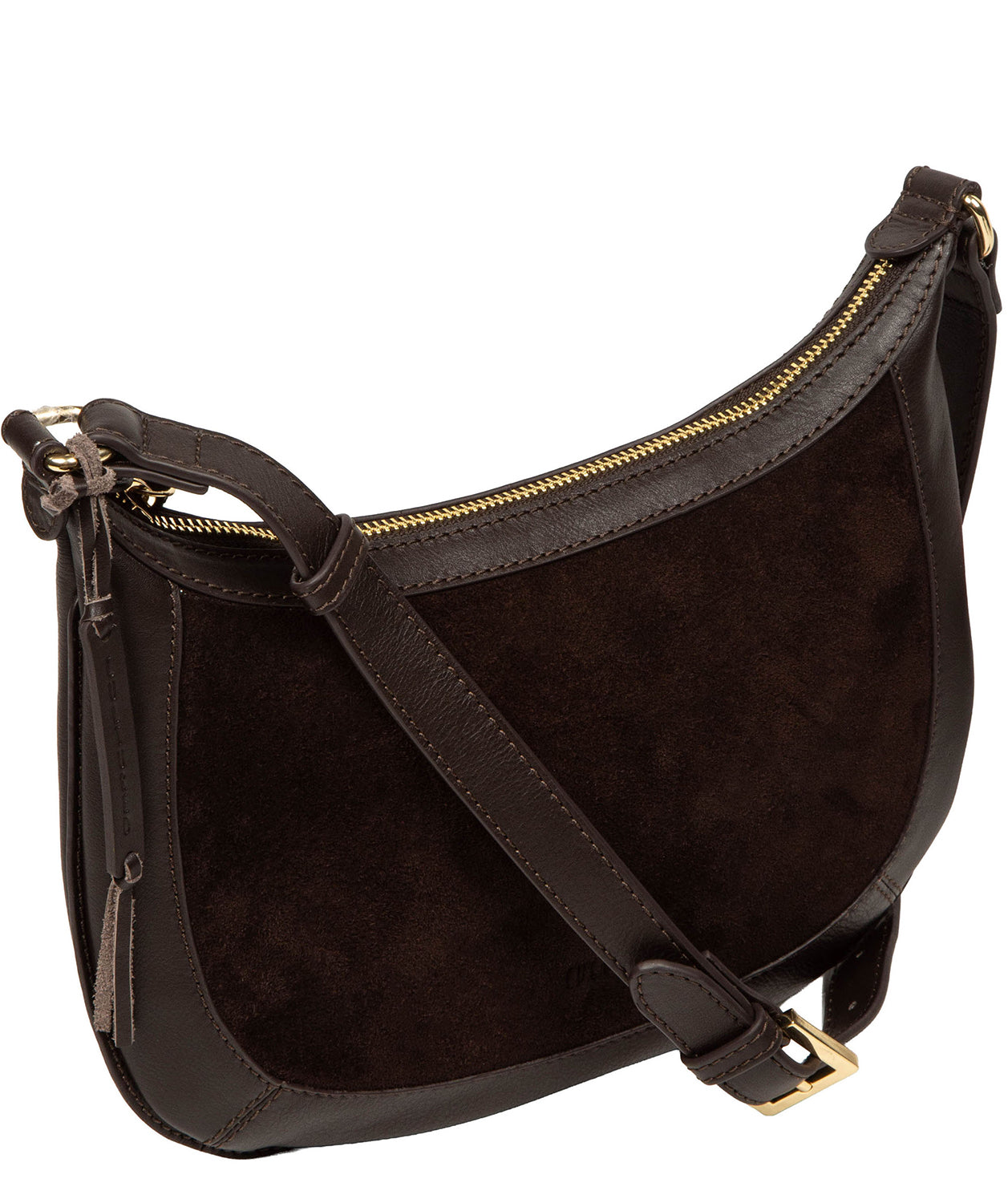 'Roisin' Cocoa Suede & Leather Cross Body Bag