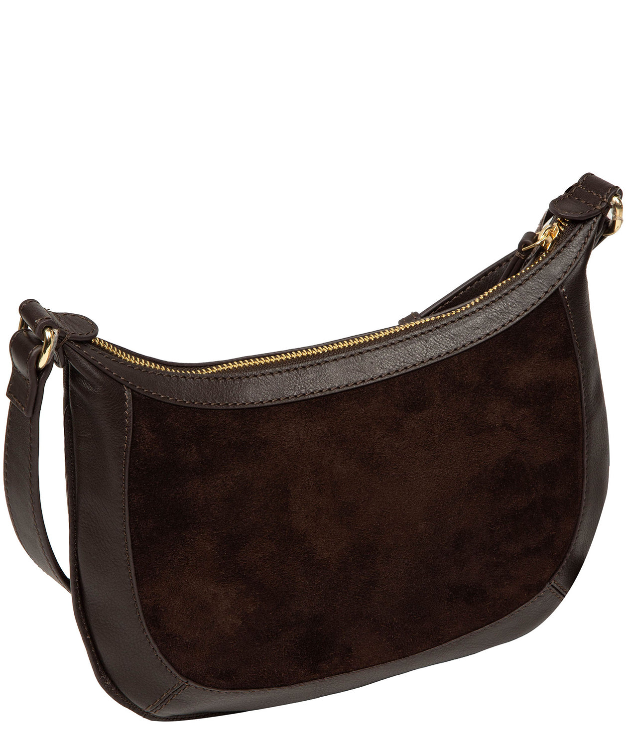 'Roisin' Cocoa Suede & Leather Cross Body Bag