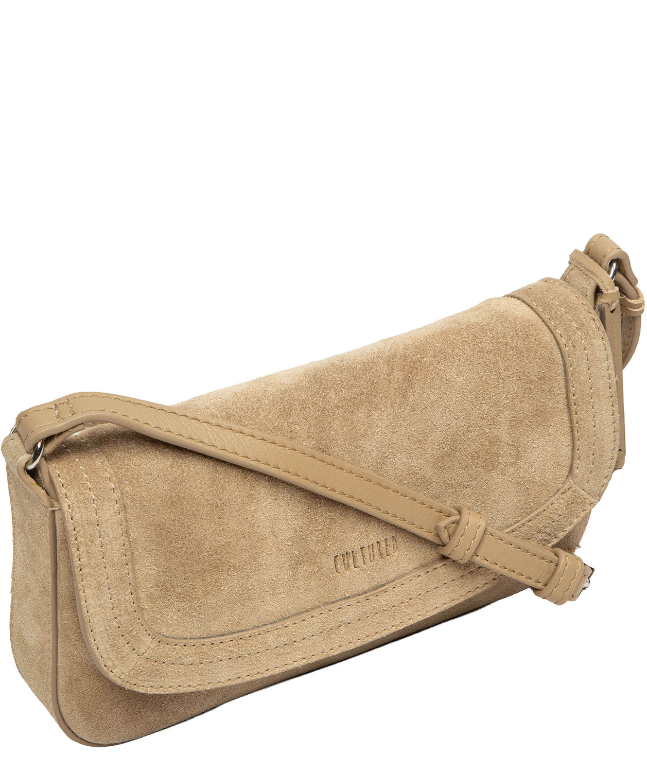 'Ashe' Beige Suede Mini Cross Body Bag