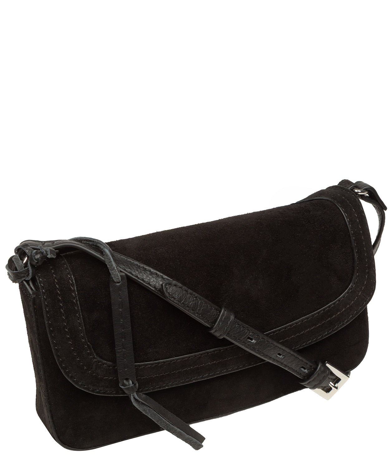 'Ashe' Black Suede Mini Cross Body Bag