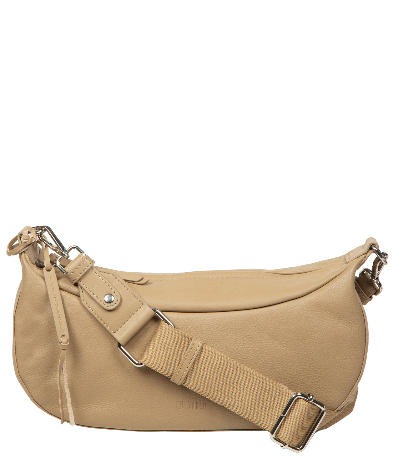 'Nuala' Beige Leather Cross Body Bag