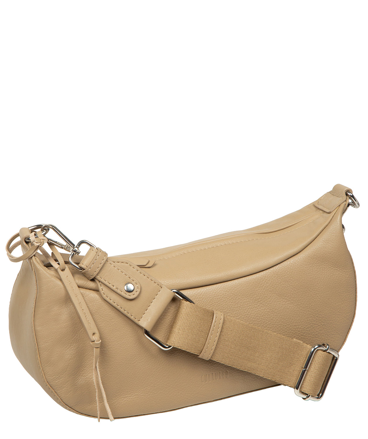 'Nuala' Beige Leather Cross Body Bag