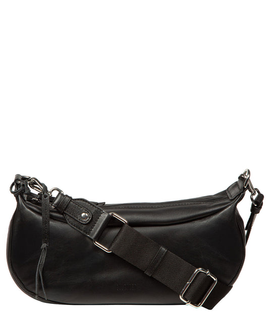 'Nuala' Black Leather Cross Body Bag