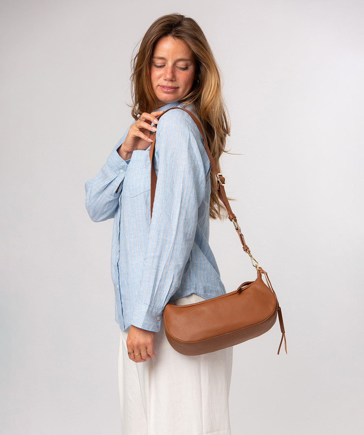 'Nuala' Tan Leather Cross Body Bag