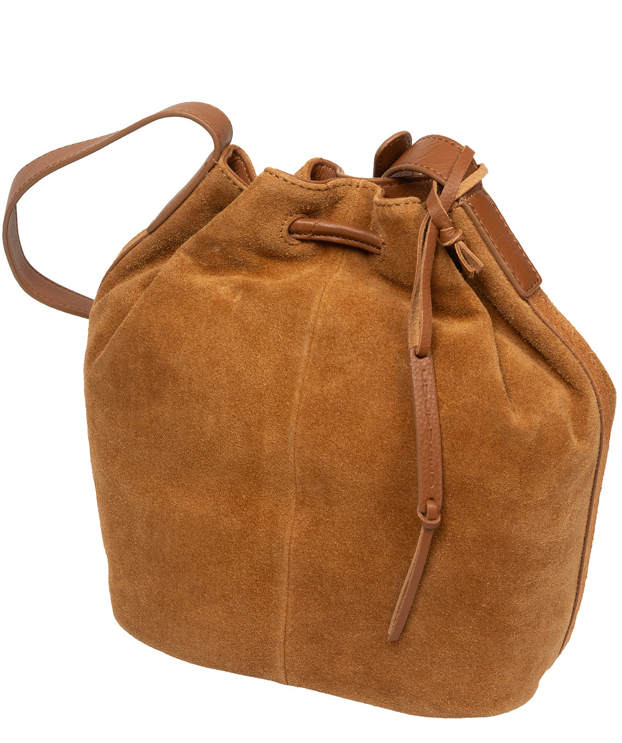 'Emerson' Tan Suede & Leather Shoulder Bag