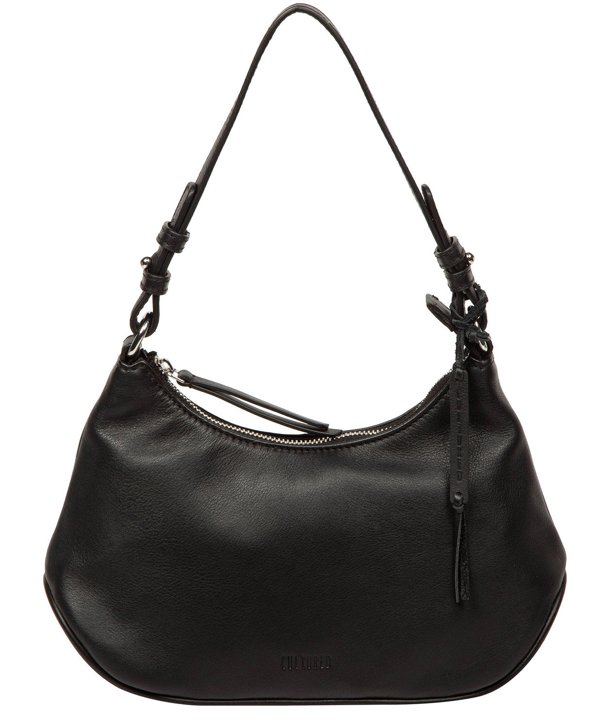 'Amaya' Black Leather Grab Bag