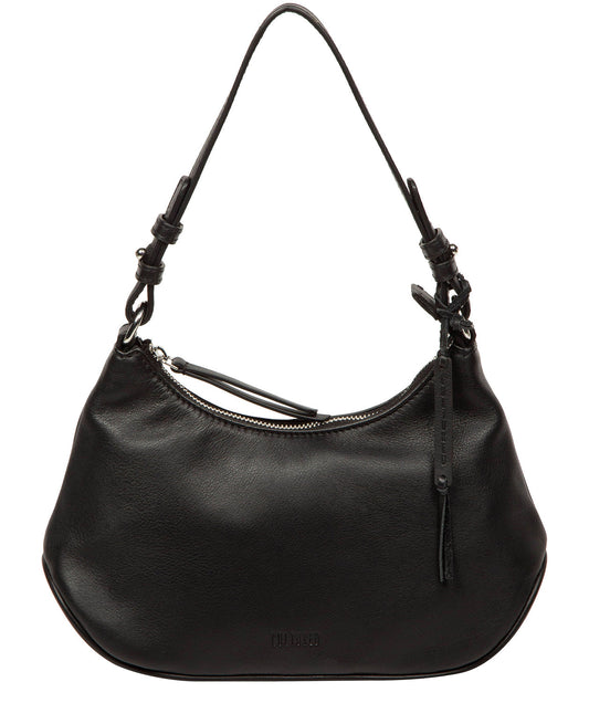 'Amaya' Black Leather Grab Bag