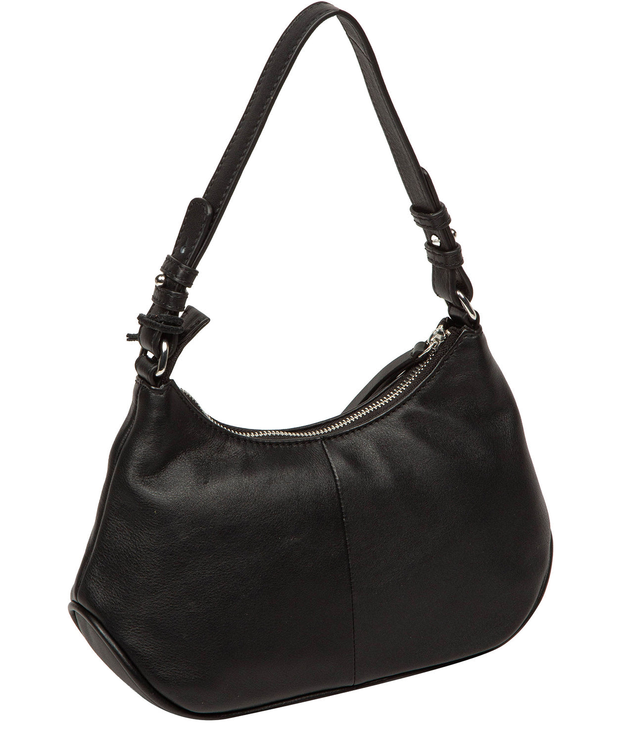 'Amaya' Black Leather Grab Bag
