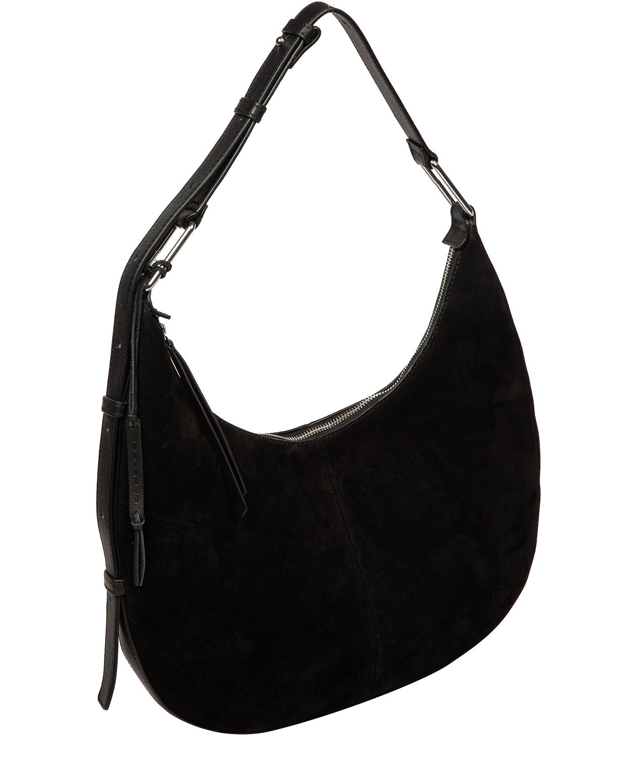 'Kacey' Black Suede & Leather Shoulder Bag