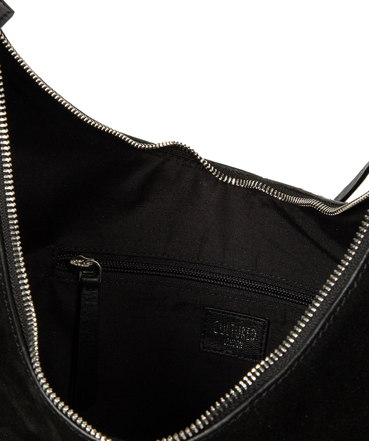 'Kacey' Black Suede & Leather Shoulder Bag