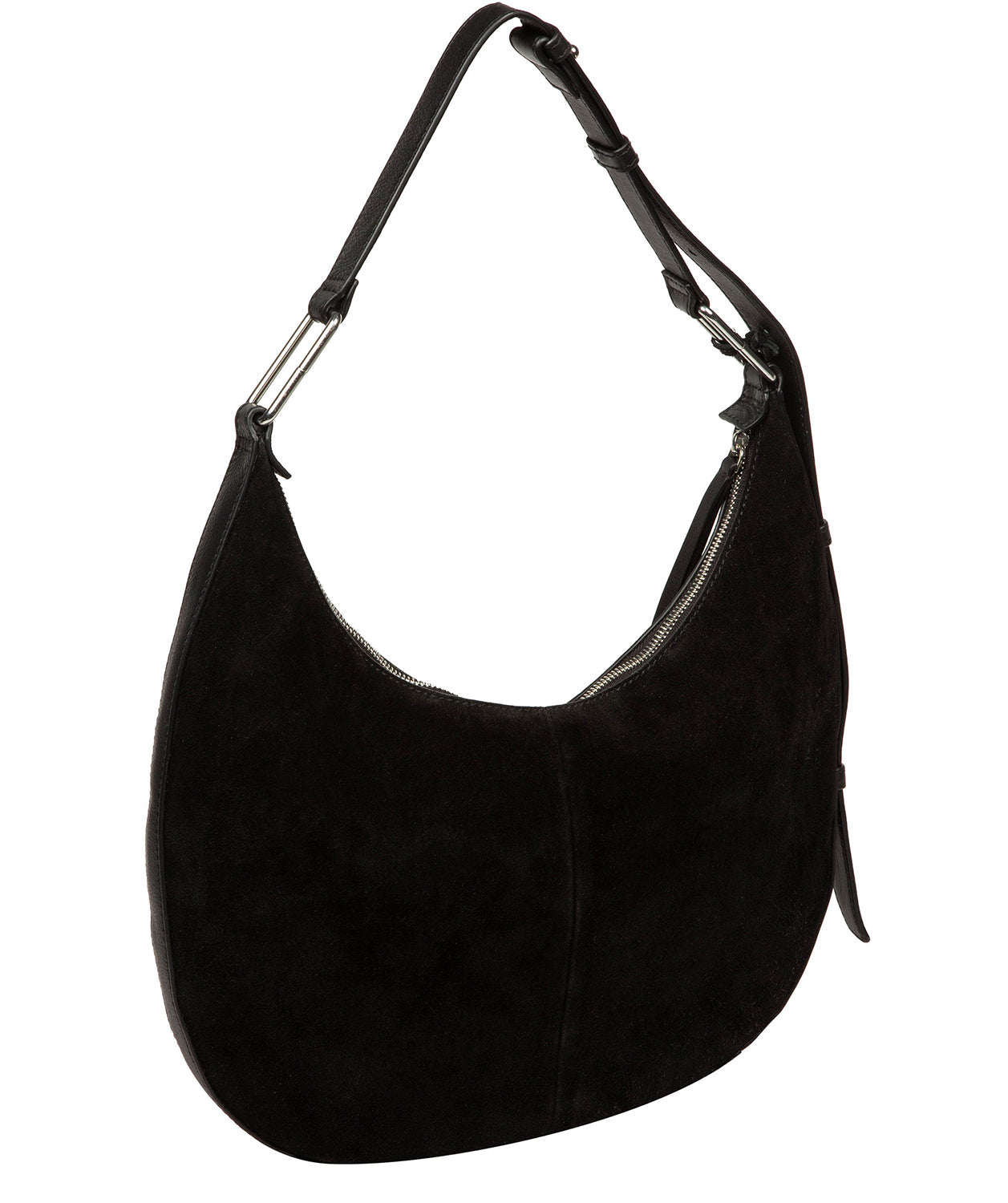 'Kacey' Black Suede & Leather Shoulder Bag