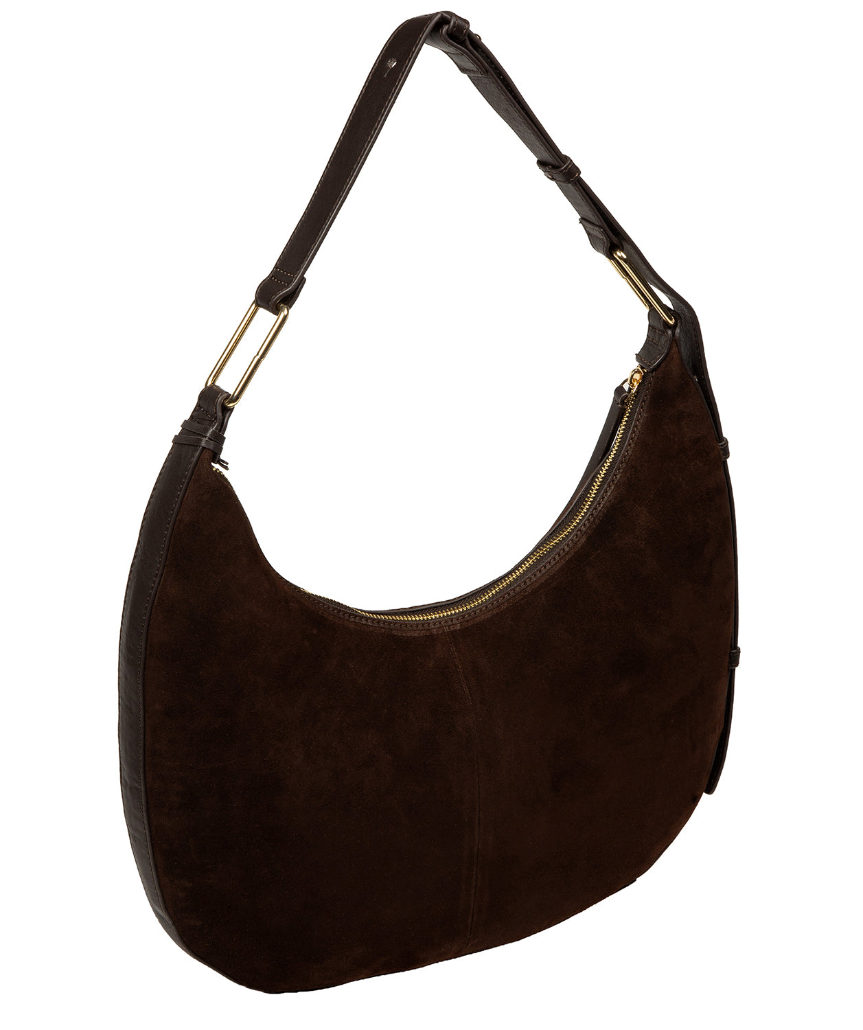 'Kacey' Cocoa Suede & Leather Shoulder Bag