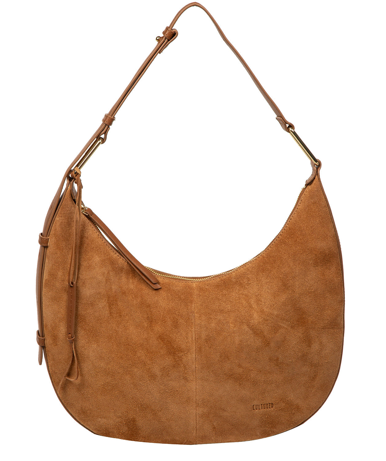 'Kacey' Tan Suede & Leather Shoulder Bag