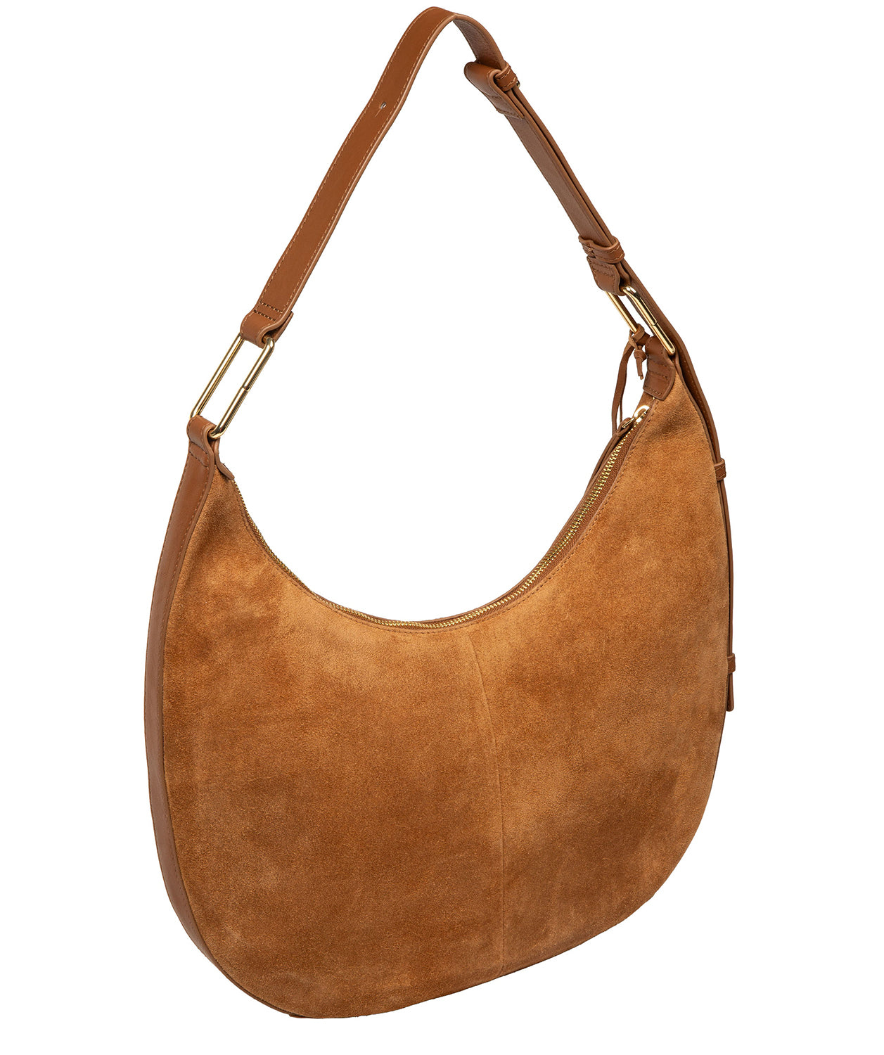 'Kacey' Tan Suede & Leather Shoulder Bag
