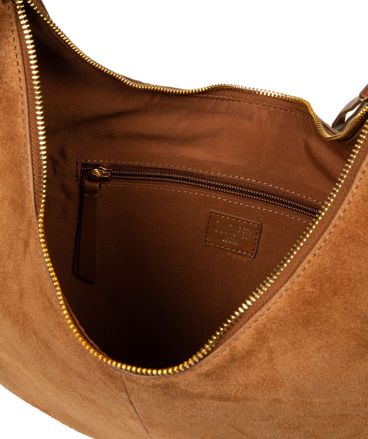 'Kacey' Tan Suede & Leather Shoulder Bag