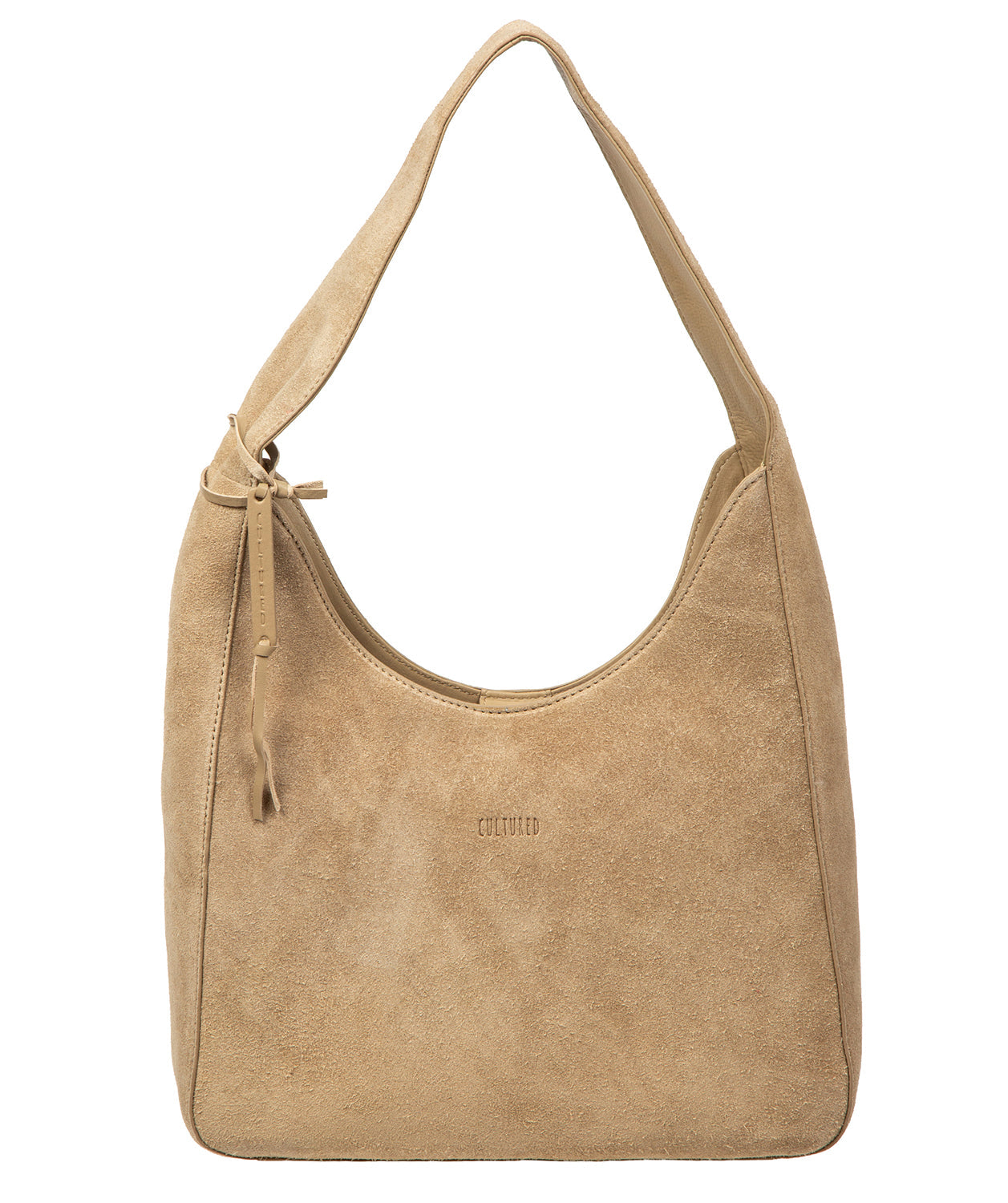 'Eloise' Beige Suede & Leather Handbag