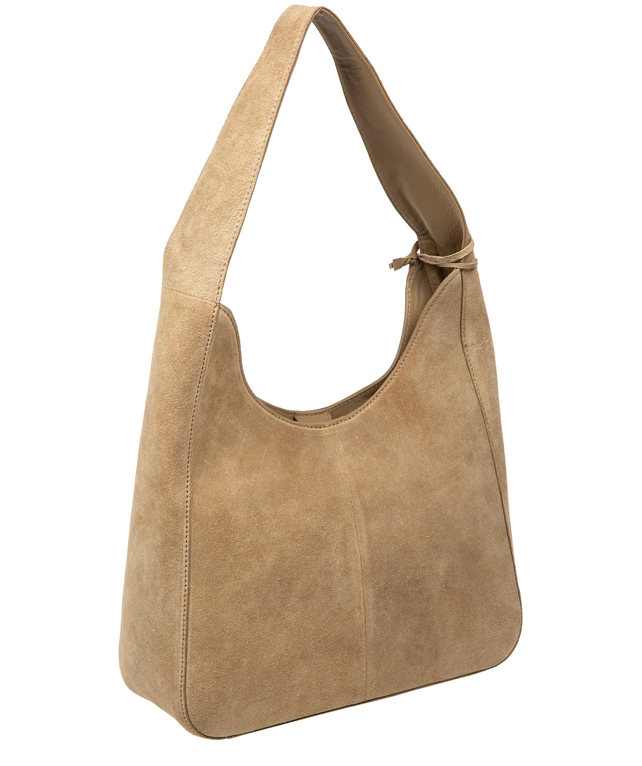 'Eloise' Beige Suede & Leather Handbag