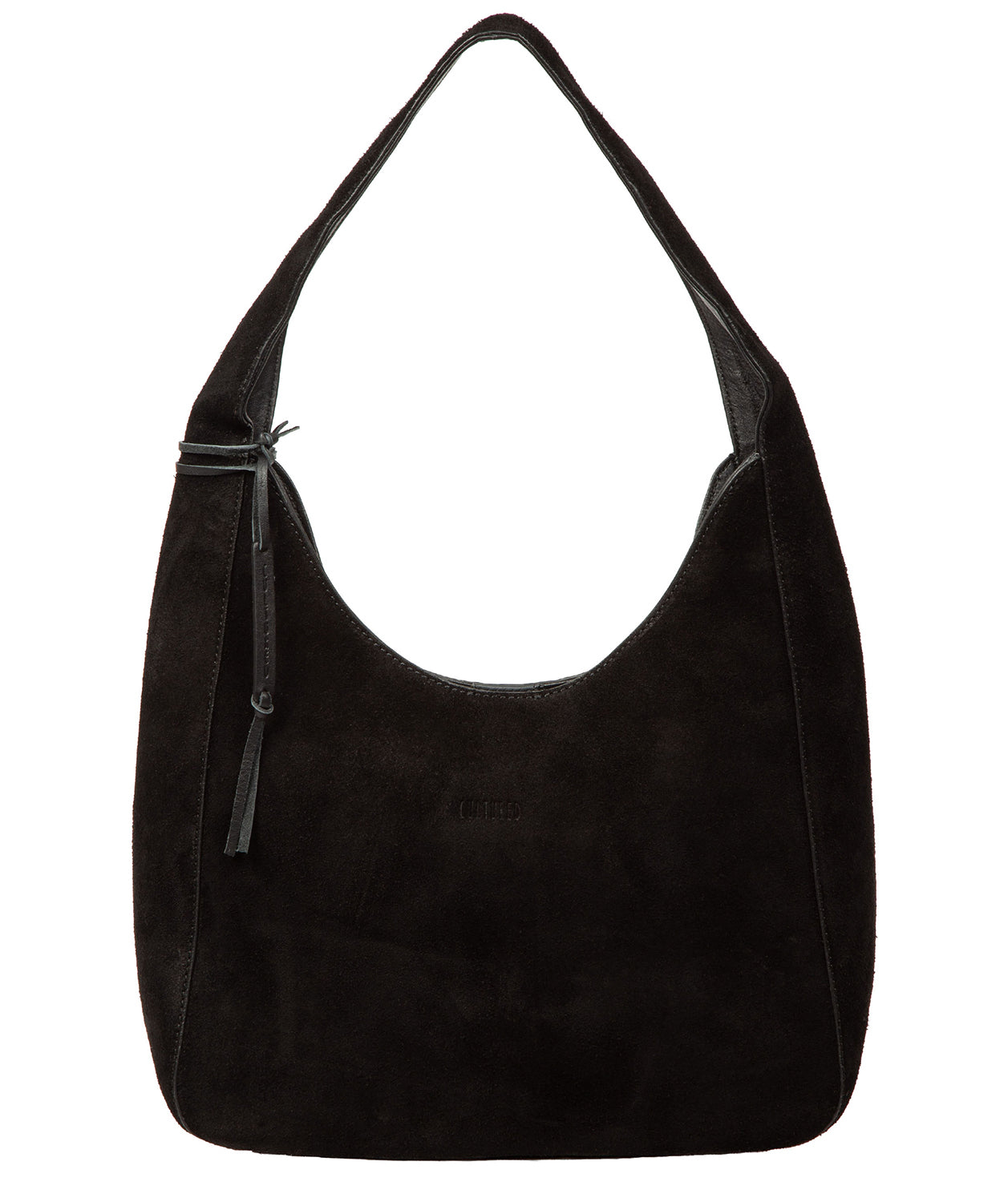 'Eloise' Black Suede & Leather Handbag