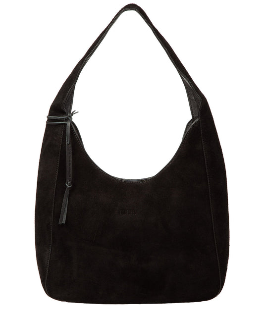 'Eloise' Black Suede & Leather Handbag