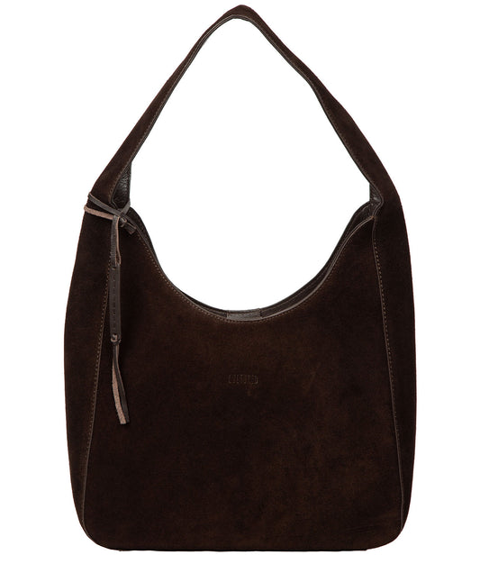 'Eloise' Cocoa Suede & Leather Handbag