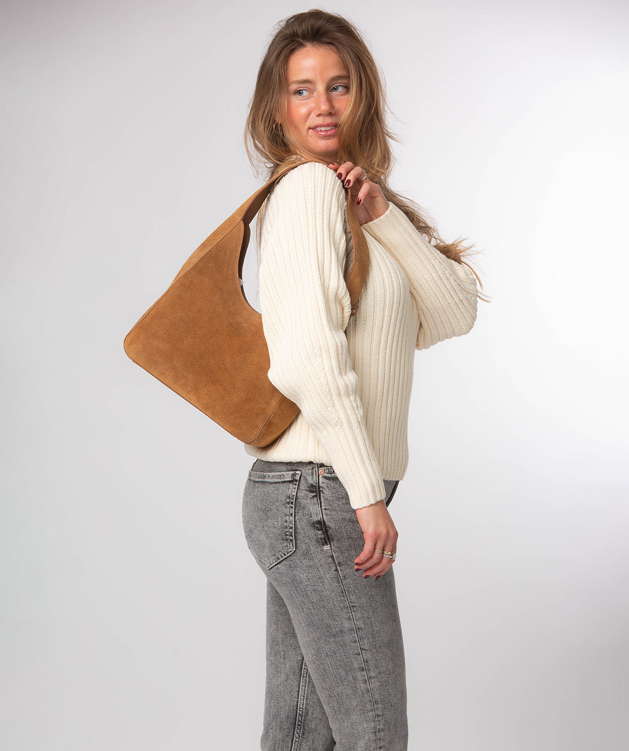 'Eloise' Tan Suede & Leather Handbag